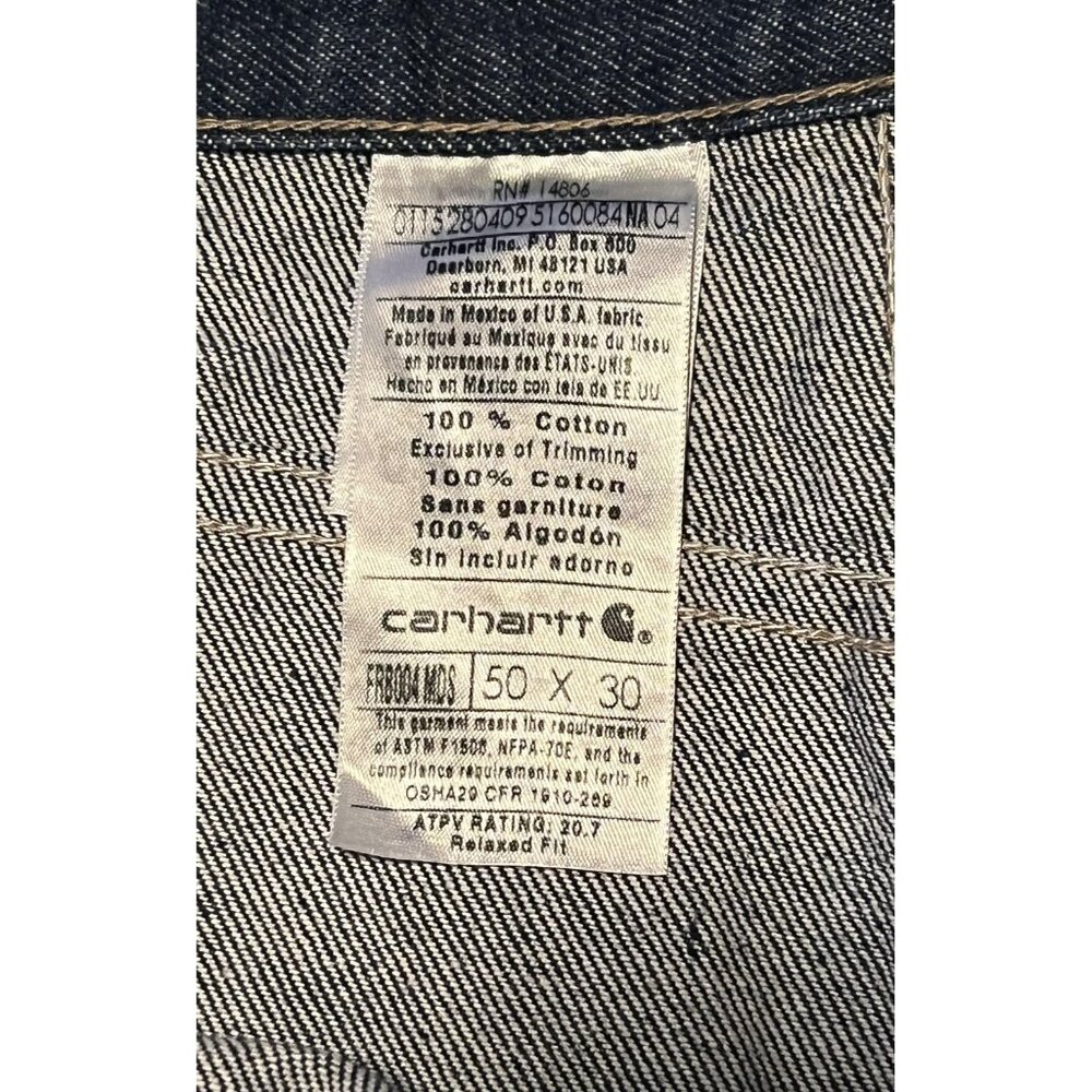 Carhartt FR Flame Resistant Jeans Mens 50x30 Blue Relaxed Fit Work FRB004 MOS - Picture 11 of 13